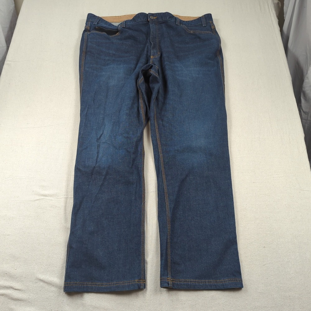 Duluth Trading Jeans Mens 48x34 Blue Flex Ballroom Standard Fit Stretch Casual